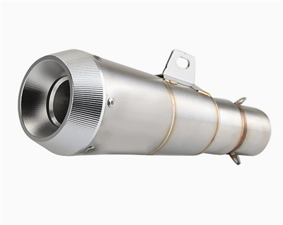 Motorcykel rakt genom avgasrör